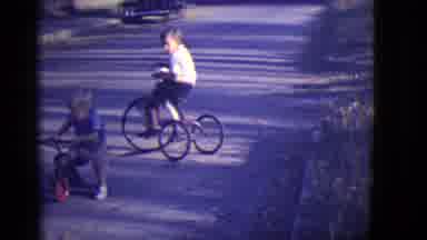 East Orange New Jersey (1946): Two Cute Children Are Playing With Their Bicycles