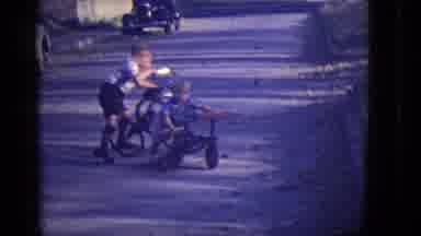 East Orange New Jersey (1946): Two Kids Playing On The Road With Their Bikes Then