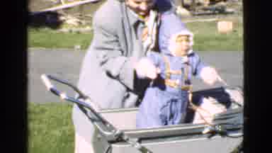 Quebec Canada (1946): A Lady Taking The Baby For A Walk And Showing It To The