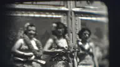Ringling Brothers Sarasota Florida (1948): Three Women Wearing Leis And Playing