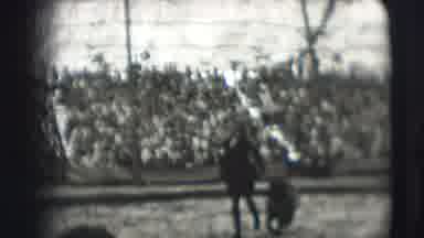 Ringling Brothers Sarasota Florida (1948): Performer Running With Bear In Front Of