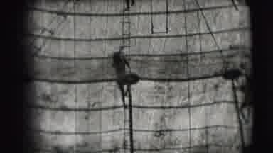 Ringling Brothers Sarasota Florida (1948): Black And White Footage Of A Trapeze