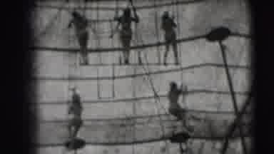 Ringling Brothers Sarasota Florida (1948): Sailors Climbing Down The Sails Of The