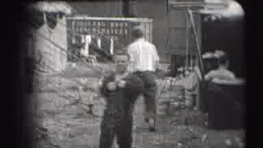 Ringling Brothers Sarasota Florida (1948): Circus People Clothes Extended On Dwarf