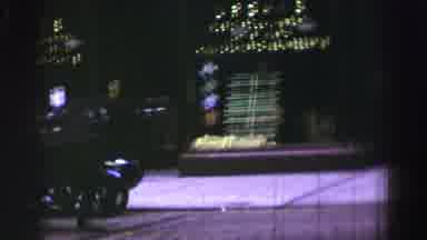 UNITED KINGDOM-1952: Horse Pulling Cart Through City Street at Night