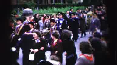 United Kingdom (1952): Parade Of Young People Marching For Some Unknown Reason