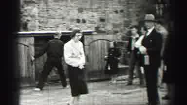 United Kingdom (1952): Black And White Video With People Outside Of A Brick
