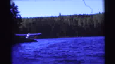 Baraboo Wisconsin USA (1953): Airplane Landing Near A Dock
