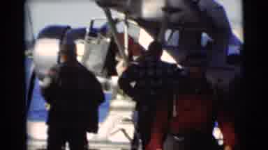 Baraboo Wisconsin USA (1953): Mysterious Man In Red Plaid Leaves Plane At Lake