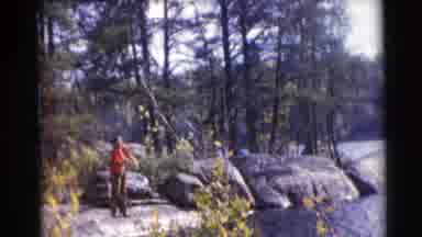 Baraboo Wisconsin USA (1953): Person Standing On The Bank Of The River And Appears