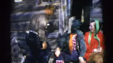 Baraboo Wisconsin USA (1953): People Go Camping Together And A Man Carries A Large