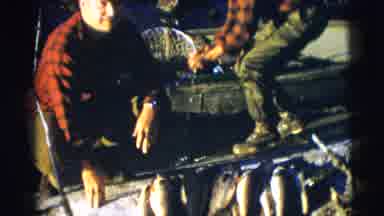 Baraboo Wisconsin USA (1953): Men Next To The Result Of Their Fishing On A Sunny