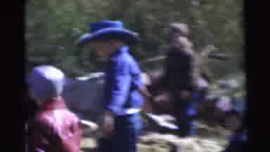Baraboo Wisconsin USA (1953): Kid Wearing White Hat Whispers To Kid Wearing Black