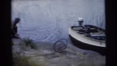 Miami Florida (1956): The Man Is At The Lake With His Very Big Fishing Rod