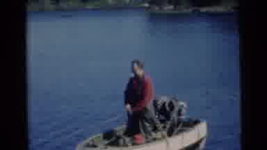Miami Florida (1956): Two Men Out On A Little Boat In A Lake Casting A Fishing