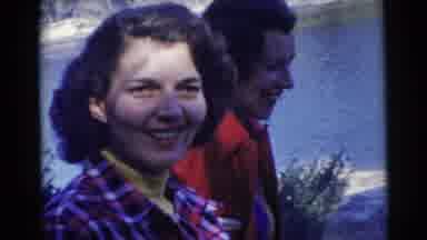 Miami Florida (1956): Two Women Sit By Lake And Green Trees On A Bright Sunny Day
