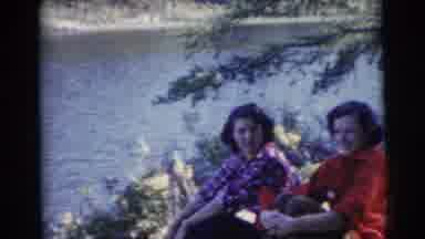 Miami Florida (1956): Two Men And Two Women Outside By A Body Of Water Stream Lake
