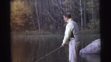 Miami Florida (1956): Man Fishing At A Lake Adjusting His Fishing Rod Alone