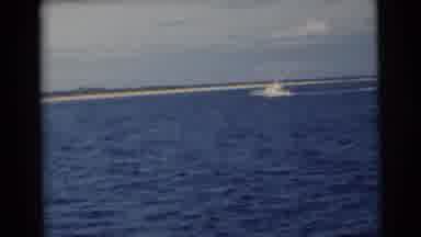 Miami Florida (1956): Boats On The Blue Sea With An Island In The Sunlight