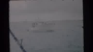 Miami Florida (1956): View Of White Boat In Open Water On A Windy Day