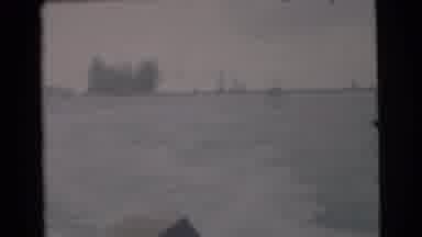 Miami Florida (1956): Boat Moving Showing View Looking Out Back End Of Boat While