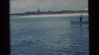 Miami Florida (1956): View Of The Water, Dock, And Boat
