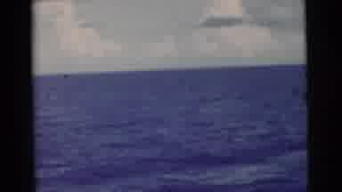 Miami Florida (1956): Ocean View Of Calm Water From Boat While Catching A Big Fish