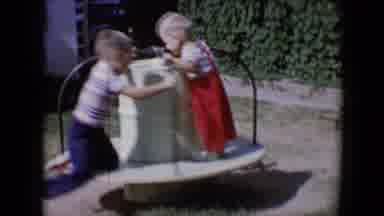 Merry-go-round? More like dizzy-go-crash when boys are involved!