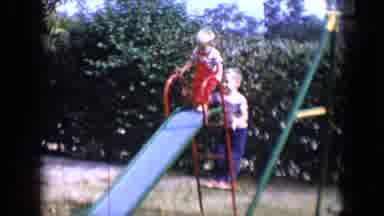 Tucson Arizona USA (1958): Two Cute Children Are Playing In The Park