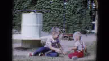 Tucson Arizona USA (1958): Kids Playing At The Backyard