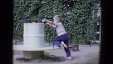 Tucson Arizona USA (1958): Child Playing On Homemade Toy