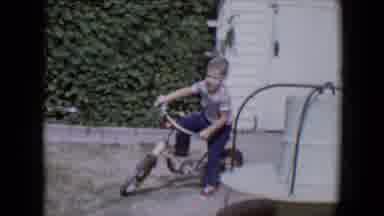 Tucson Arizona USA (1958): Look At My Son Riding His Bike