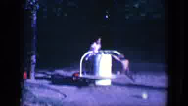 Tucson Arizona USA (1958): A Young Girl In A Dress And A Boy Play On A