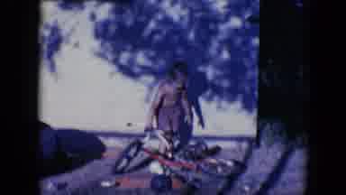 Tucson Arizona USA (1958): The Children Were Playing A Bicycle When Their Father