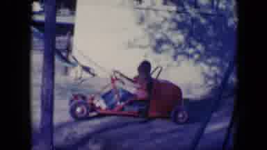 Tucson Arizona USA (1958): Young Kid On A Red Go Kart