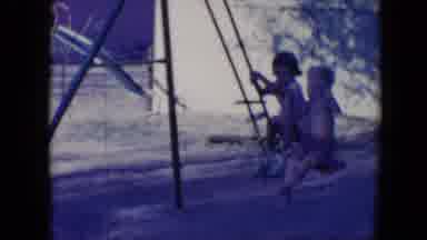 Tucson Arizona USA (1958): Kids On Their Swings In The Backyard, A Home Movie