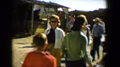 Tucson Arizona USA (1958): People Walking Outside Around An Area With Old