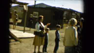 Tucson Arizona USA (1958): Mom And Her Children Wait In Line In Old Town Tourist