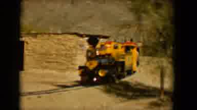 Tucson Arizona USA (1958): Old Steam Train Drives By A Simple Village