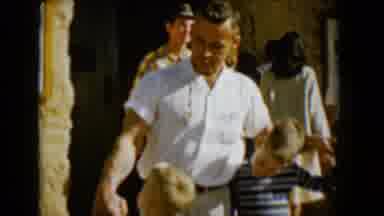 Tucson Arizona USA (1958): Dad Playing With His Boys While Having Photo Taken