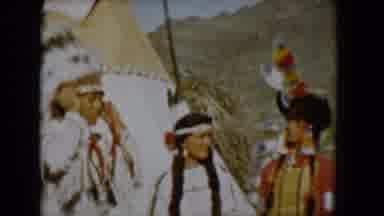Tucson Arizona USA (1958): Two Men And One Lady In Native American Attire Standing