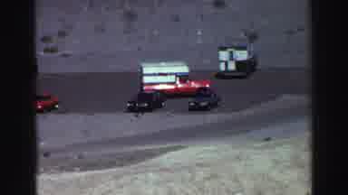 Lake Tahoe California (1969): Mountain Parking Trucks And Cars Gravel Road And