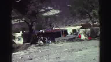 Lake Tahoe California (1969): View Of Tightly Parked Trailers In Desert People