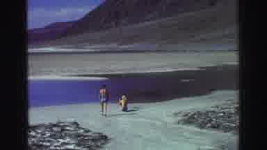 Lake Tahoe California (1969): People By Outdoor Small Body Of Water In Canyon