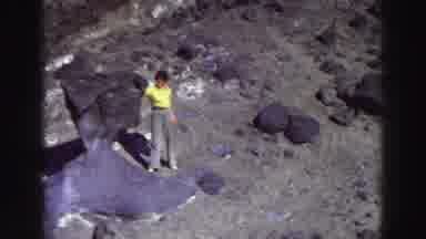 Lake Tahoe California (1969): Dark Haired Tourist In Yellow Shirt Explores New