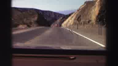 Lake Tahoe California (1969): View Of Road From Front Car Window As It Travels