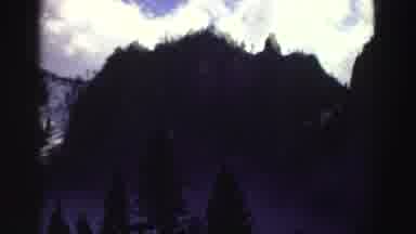Lake Tahoe California (1969): Nature Area With Mountains Trees And A River Fog In
