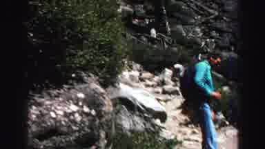Lake Tahoe California (1969): Man And Wife Enjoy Hike In Snow Crested Mountain