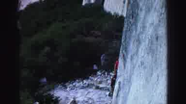 Lake Tahoe California (1969): A Person Who Is Rock Climbing Up The Side Of A