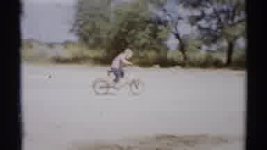 Disneyland California (1959): Toddler And Young Kids On Bike